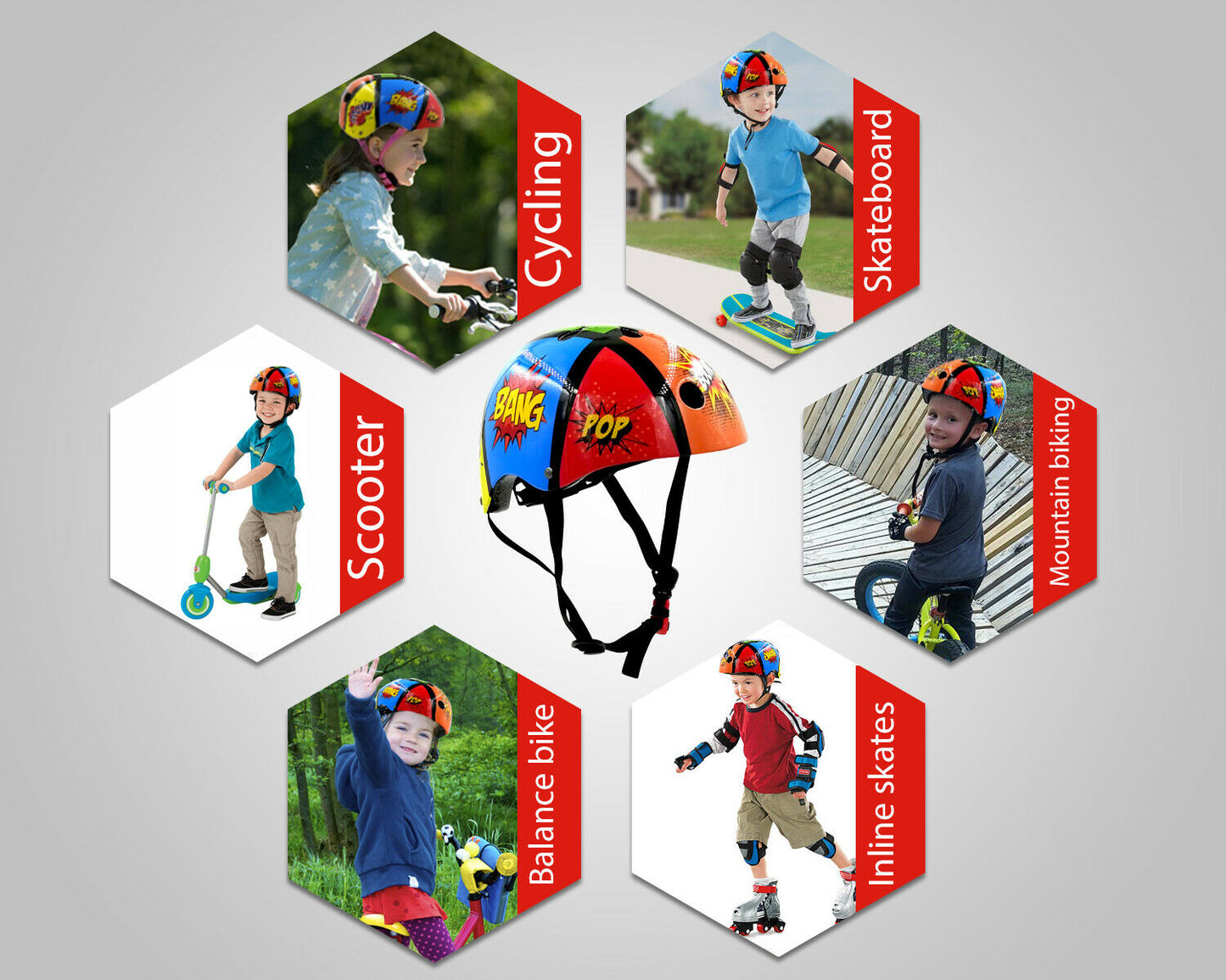 Kiddimoto Comic Kids Cycling/Skateboarding Helmet