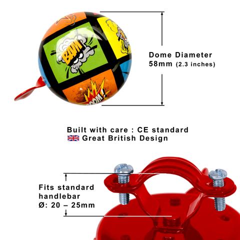 Kiddimoto Comic Kids Bicycle Bell, Small