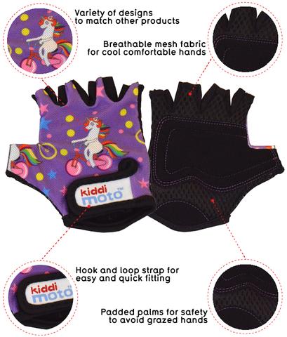 Kiddimoto Unicorn Kids Cycling/Skating Gloves