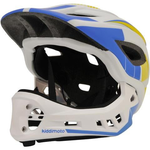 IKON Full Face Cycling/BMX Helmet, - White/Blue, Kiddimoto