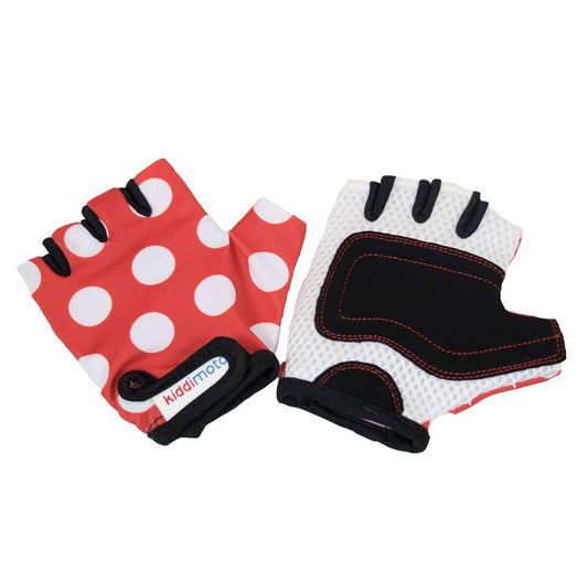 Kiddimoto Red Dotty Kids Cycling Gloves