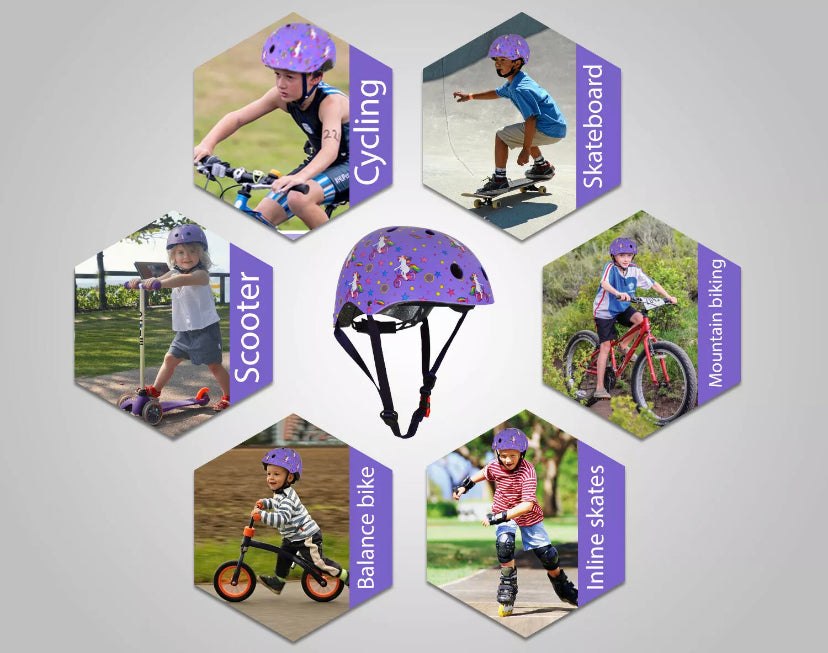 Kiddimoto Unicorn Bicycle Helmet. Kids Cycling/Skateboarding