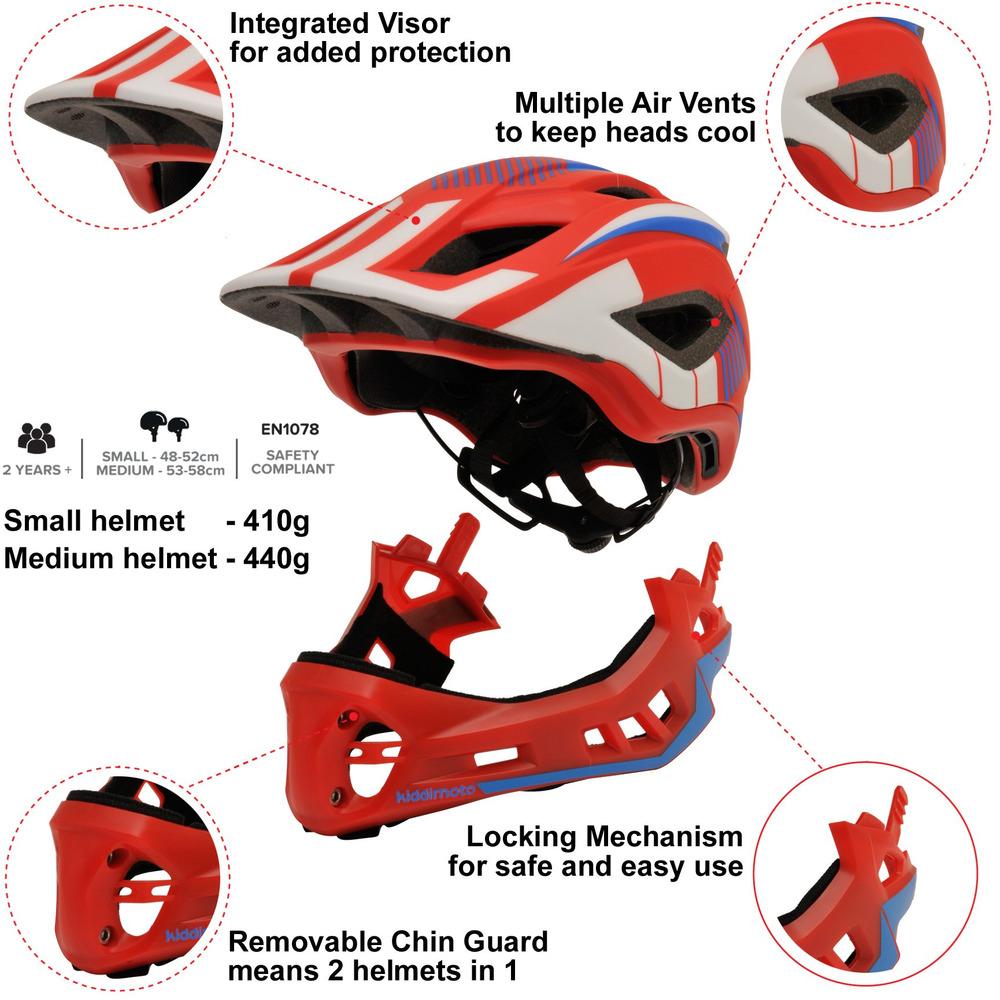 IKON Full Face Helmet Red blue Minibikers Cycles